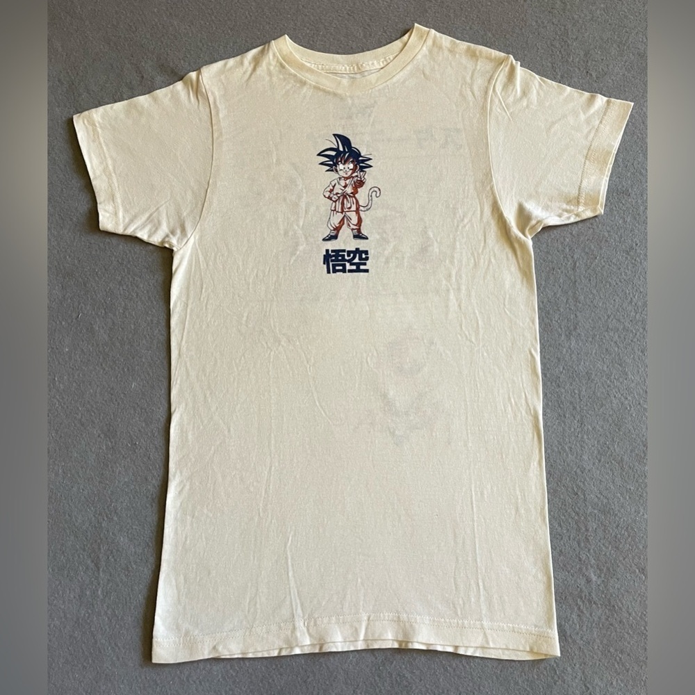 Dragon Ball GT Goku T-Shirt Men’s XS Beige Anime Graphic Tee